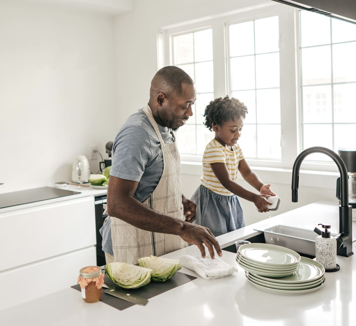 Father and Daughter in the Kitchen